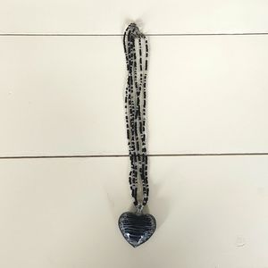 Beaded heart fashion necklace